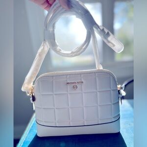 Michael Kors Large Dome Crossbody leather, brand new with tags. Optic White.